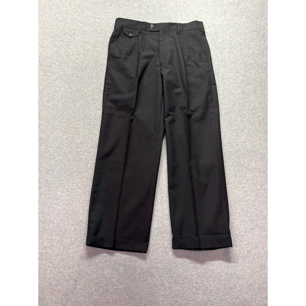 Giorgio Fiorelli Mens Black Pleated Wide Leg Dress Pants Size 36 47815 Superlux
